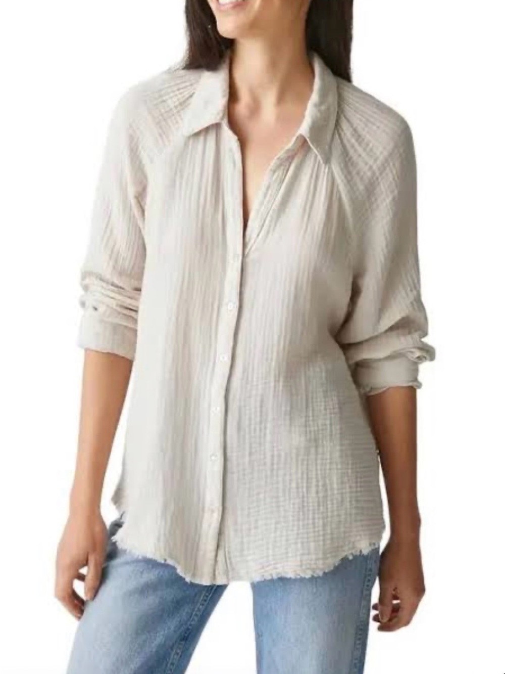 Michaels Stars Toni Double Gauze Button Down Shirt Size M